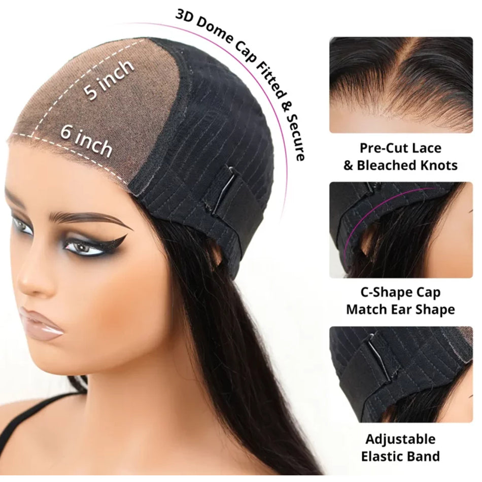 Face-Framing Layered Bob Glueless Wig | Wear & Go Swoop Bang Lace Wig