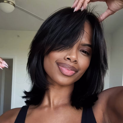 Face-Framing Layered Bob Glueless Wig | Wear & Go Swoop Bang Lace Wig