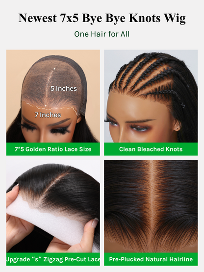 ⭐7x5 Glueless Lace Bob Wig – Natural Yaki Texture & Flattering Layered Style