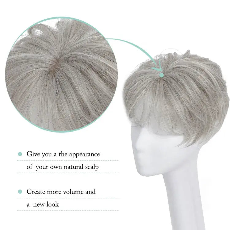 Hot Sale 🔥 Summer Breathable Lace Base Natural Short Remy Hair Topper