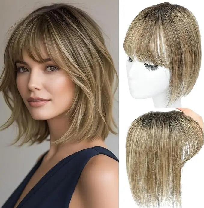 Face-Framing Bang Clip-In Hair Topper | Hairpiece for Sparse Top Hair