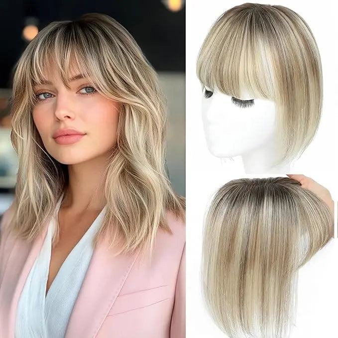 Face-Framing Bang Clip-In Hair Topper | Hairpiece for Sparse Top Hair