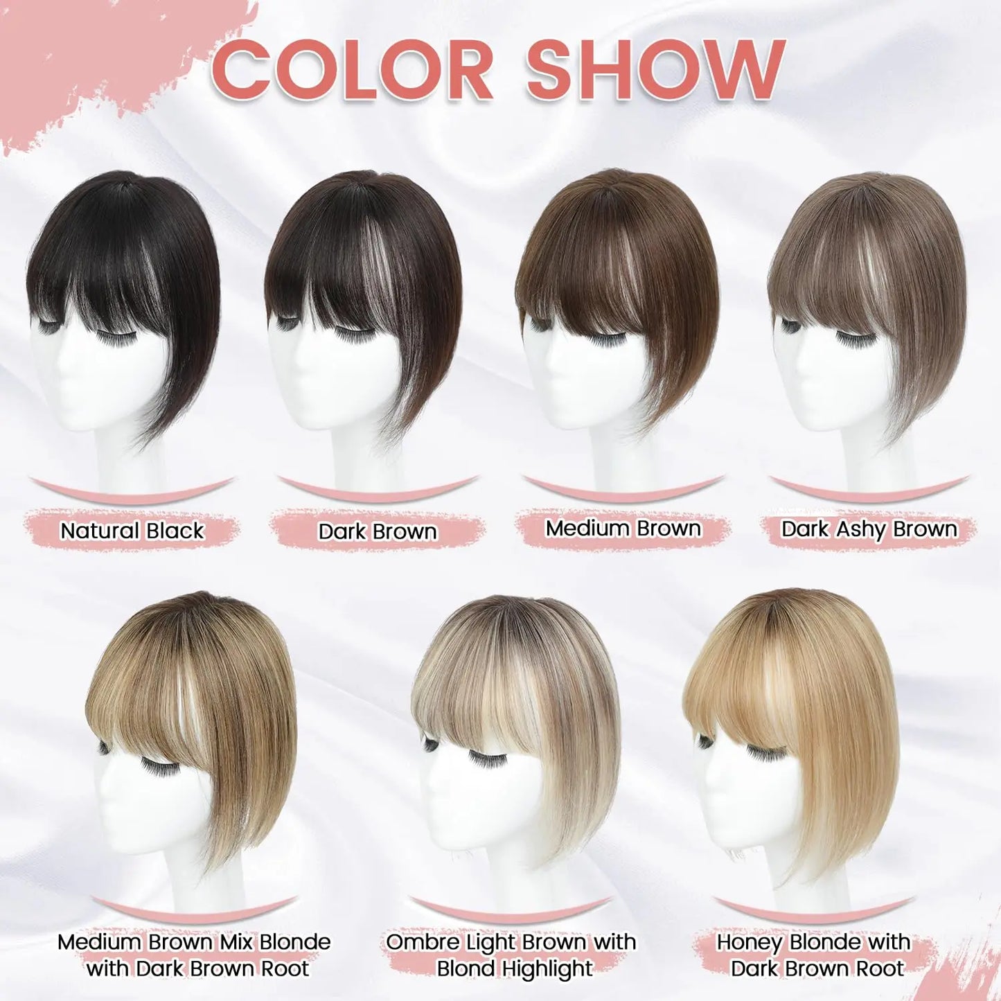 Face-Framing Bang Clip-In Hair Topper | Hairpiece for Sparse Top Hair