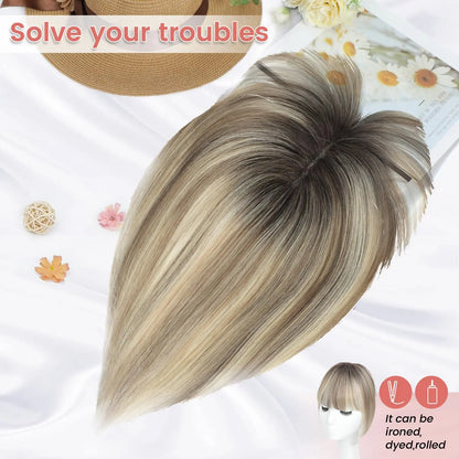 Face-Framing Bang Clip-In Hair Topper | Hairpiece for Sparse Top Hair