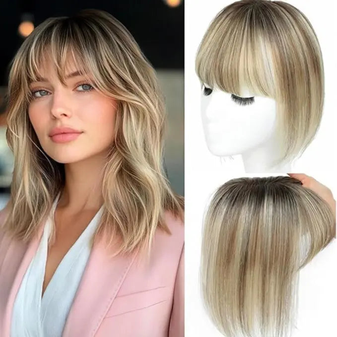 Face-Framing Bang Clip-In Hair Topper | Hairpiece for Sparse Top Hair