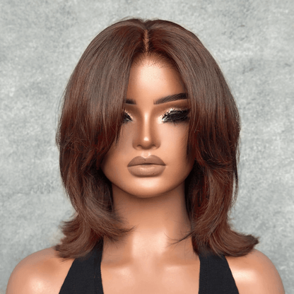 Face-Framing Layered Bob Glueless Wig | Wear & Go Swoop Bang Lace Wig