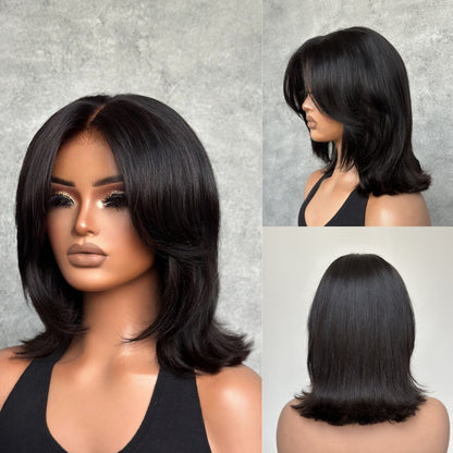 Face-Framing Layered Bob Glueless Wig | Wear & Go Swoop Bang Lace Wig