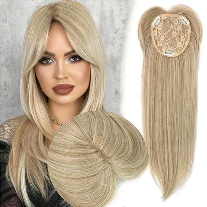 💇‍♀️Topper Layered Hair Hairpieces with Bangs for Women with Thinning Hair